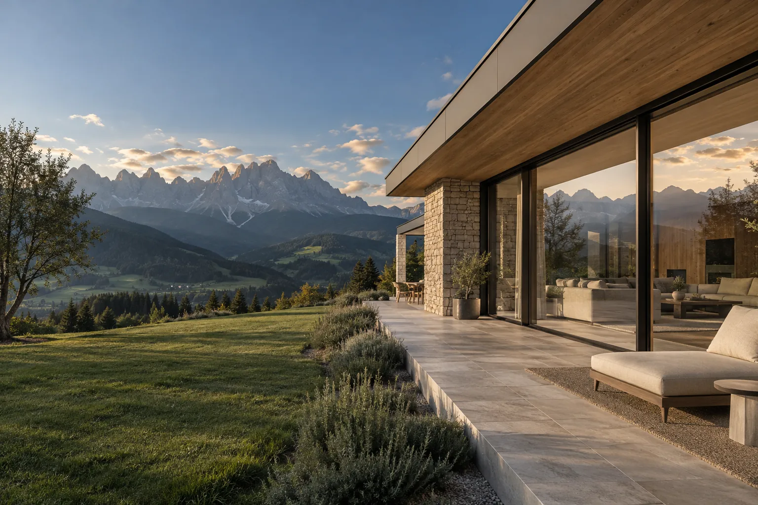 Casa moderna sulle montagne